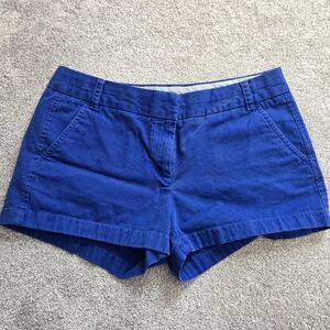 J. Crew Blue Bermuda Shorts Tailored Cotton Blend 3" Inseam